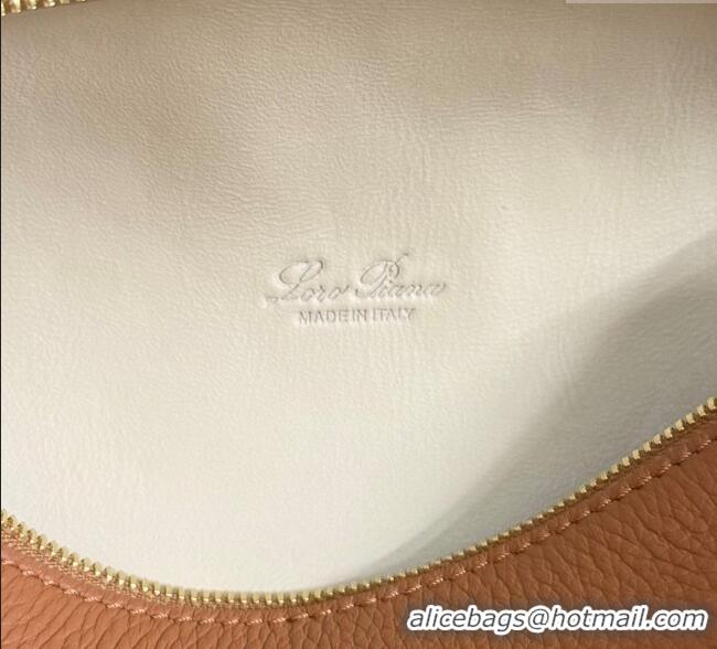 Best Price Loro Piana LP Extra Pocket Pouch L19 in Grained Calfskin FAI8393 Tabac Brown/Gold 2025