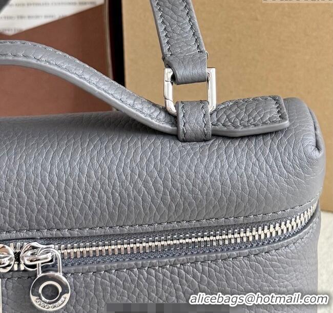 Discount Loro Piana LP Extra Pocket Pouch L19 in Grained Calfskin FAI8393 Dark Grey 2025