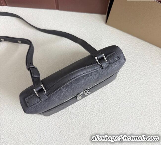 Discount Loro Piana LP Extra Pocket Pouch L19 in Grained Calfskin FAI8393 Dark Grey 2025