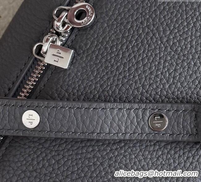Discount Loro Piana LP Extra Pocket Pouch L19 in Grained Calfskin FAI8393 Dark Grey 2025