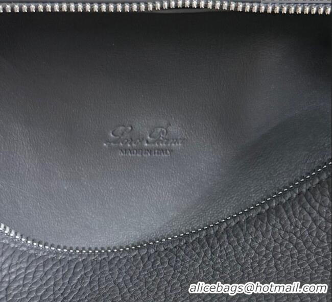 Discount Loro Piana LP Extra Pocket Pouch L19 in Grained Calfskin FAI8393 Dark Grey 2025
