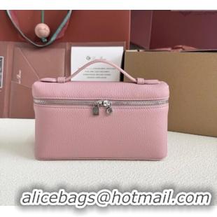 Spot Classic Loro Piana LP Extra Pocket Pouch L19 in Grained Calfskin FAI8393 Stoneware Pink 2025