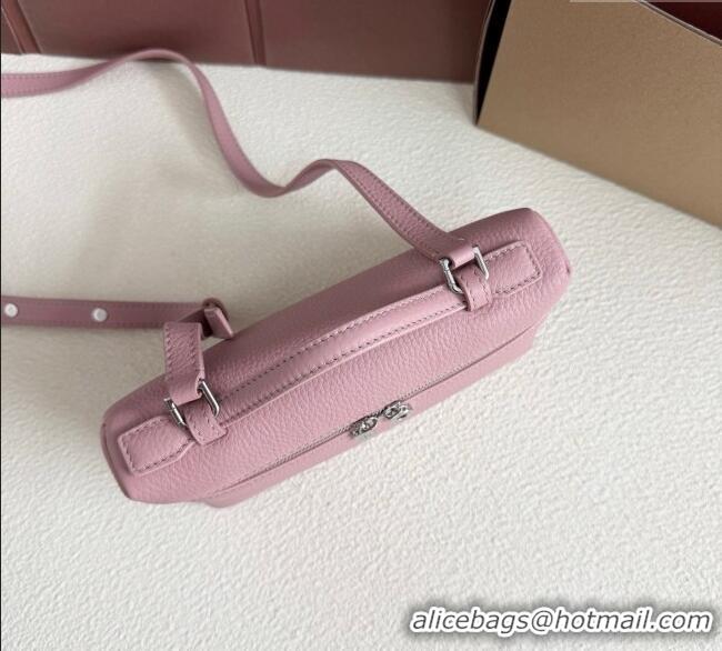 Spot Classic Loro Piana LP Extra Pocket Pouch L19 in Grained Calfskin FAI8393 Stoneware Pink 2025