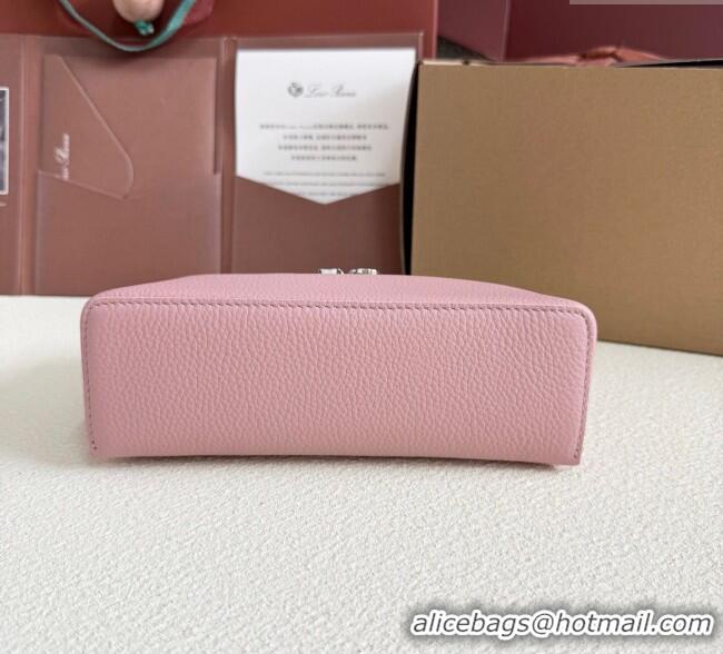 Spot Classic Loro Piana LP Extra Pocket Pouch L19 in Grained Calfskin FAI8393 Stoneware Pink 2025