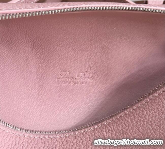Spot Classic Loro Piana LP Extra Pocket Pouch L19 in Grained Calfskin FAI8393 Stoneware Pink 2025