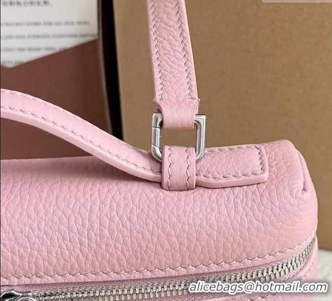 Spot Classic Loro Piana LP Extra Pocket Pouch L19 in Grained Calfskin FAI8393 Stoneware Pink 2025
