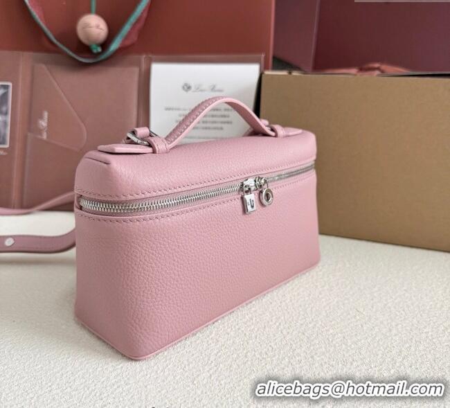 Spot Classic Loro Piana LP Extra Pocket Pouch L19 in Grained Calfskin FAI8393 Stoneware Pink 2025