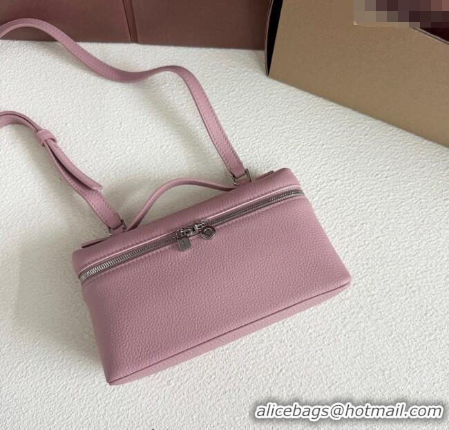 Spot Classic Loro Piana LP Extra Pocket Pouch L19 in Grained Calfskin FAI8393 Stoneware Pink 2025