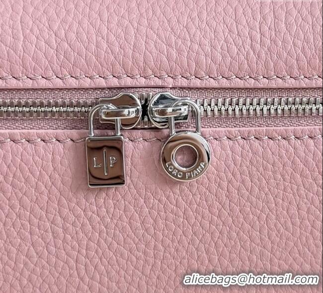 Spot Classic Loro Piana LP Extra Pocket Pouch L19 in Grained Calfskin FAI8393 Stoneware Pink 2025