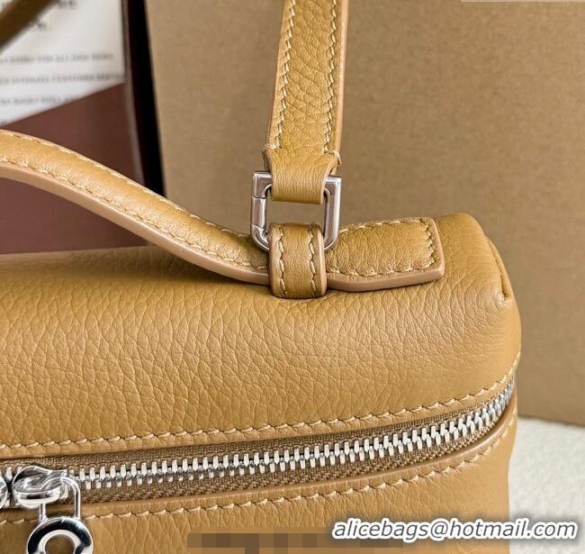 Top Grade Loro Piana LP Extra Pocket Pouch L19 in Grained Calfskin FAI8393 Jungle Brown 2025