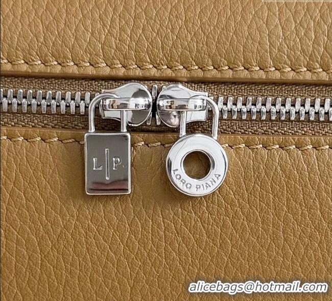 Top Grade Loro Piana LP Extra Pocket Pouch L19 in Grained Calfskin FAI8393 Jungle Brown 2025