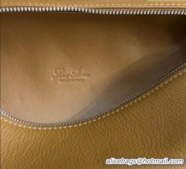 Top Grade Loro Piana LP Extra Pocket Pouch L19 in Grained Calfskin FAI8393 Jungle Brown 2025