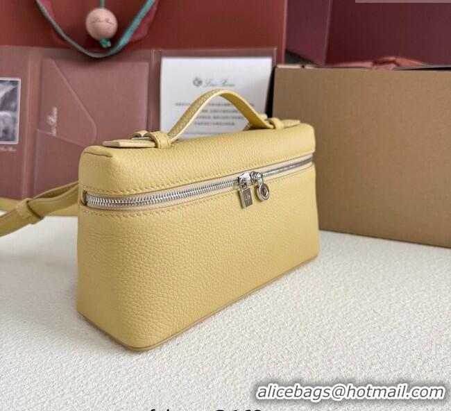Cheap Wholesale Loro Piana LP Extra Pocket Pouch L19 in Grained Calfskin FAI8393 Butter Yellow 2025