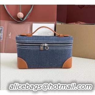 Luxury Discount Loro Piana LP Extra Pocket Pouch L19 FAI8393 Blue Denim 2025
