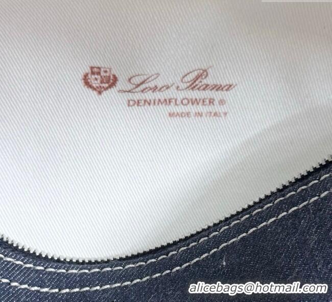 Luxury Discount Loro Piana LP Extra Pocket Pouch L19 FAI8393 Blue Denim 2025