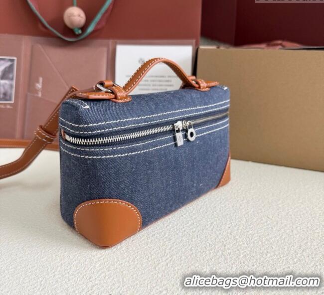 Luxury Discount Loro Piana LP Extra Pocket Pouch L19 FAI8393 Blue Denim 2025
