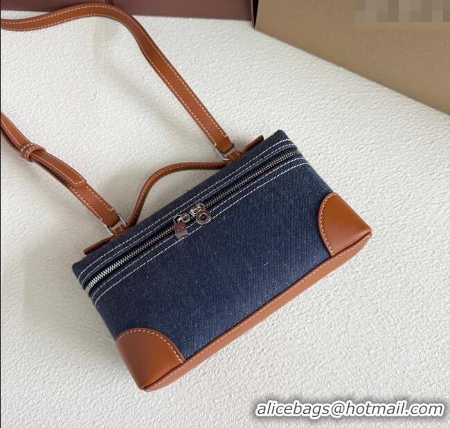 Luxury Discount Loro Piana LP Extra Pocket Pouch L19 FAI8393 Blue Denim 2025