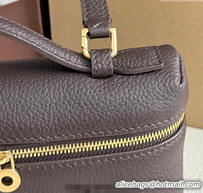 Best Price Loro Piana LP Extra Pocket Pouch L19 in Grained Calfskin FAI8393 Coffee 2025