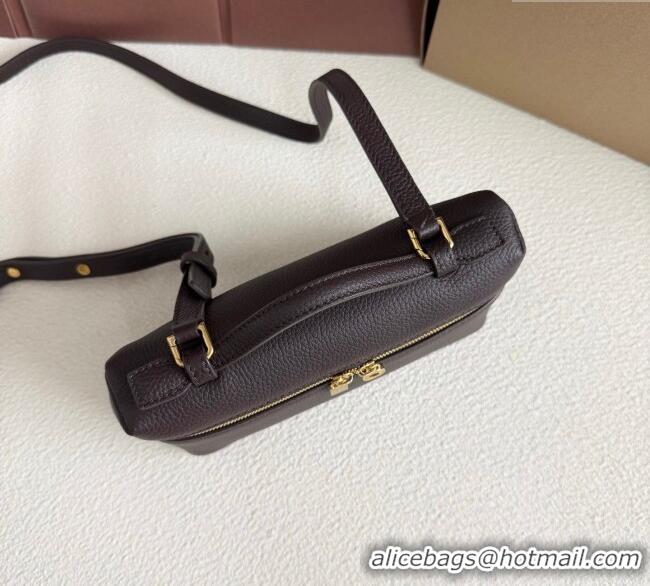 Best Price Loro Piana LP Extra Pocket Pouch L19 in Grained Calfskin FAI8393 Coffee 2025