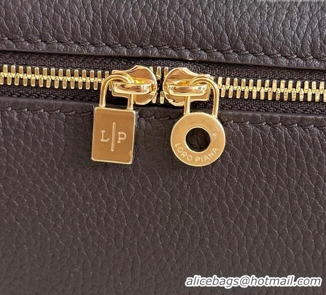 Best Price Loro Piana LP Extra Pocket Pouch L19 in Grained Calfskin FAI8393 Coffee 2025