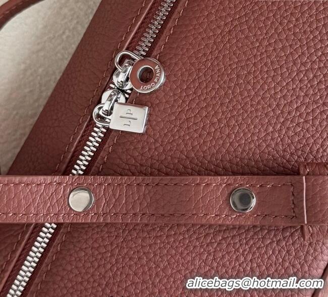 High Quality Loro Piana LP Extra Pocket Pouch L19 in Grained Calfskin FAI8393 Brick 2025