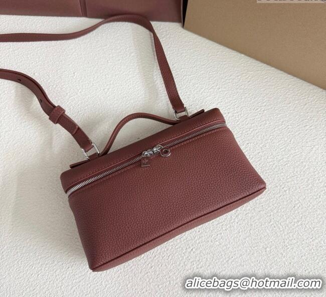 High Quality Loro Piana LP Extra Pocket Pouch L19 in Grained Calfskin FAI8393 Brick 2025