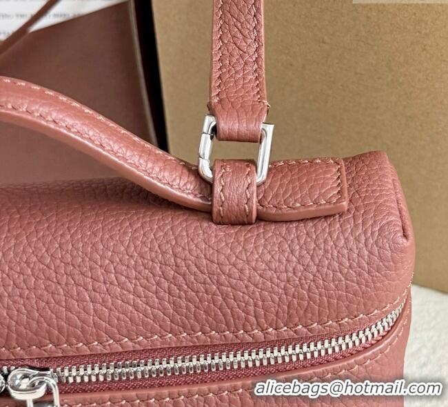 High Quality Loro Piana LP Extra Pocket Pouch L19 in Grained Calfskin FAI8393 Brick 2025