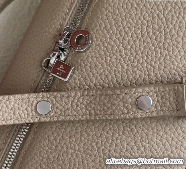 Best Quality Loro Piana LP Extra Pocket Pouch L19 in Grained Calfskin FAI8393 Beige/Silver 2025