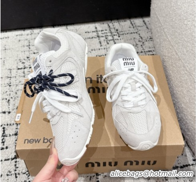 Good Quality New Balance x Miu Miu 530 Sneakers in Suede and Mesh White 0603142
