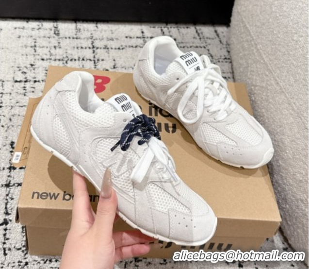 Good Quality New Balance x Miu Miu 530 Sneakers in Suede and Mesh White 0603142