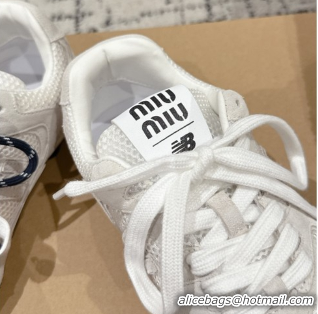 Good Quality New Balance x Miu Miu 530 Sneakers in Suede and Mesh White 0603142