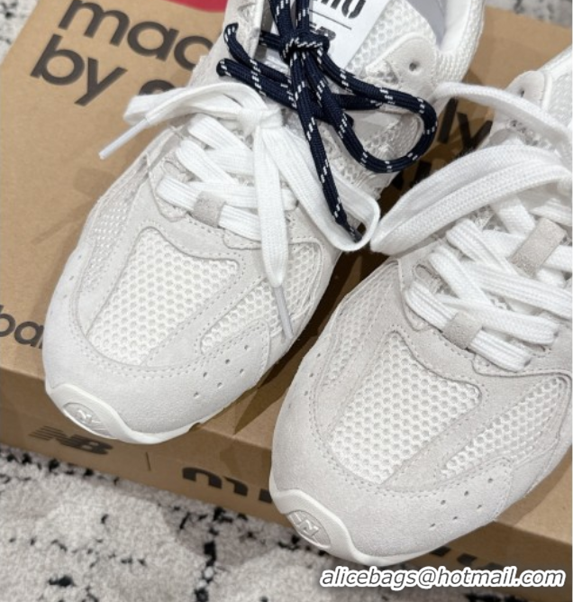 Good Quality New Balance x Miu Miu 530 Sneakers in Suede and Mesh White 0603142