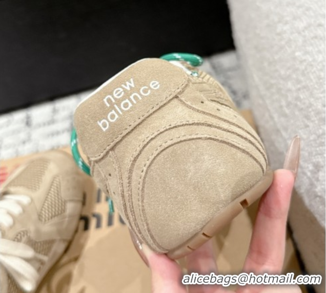 Top Grade New Balance x Miu Miu 530 Sneakers in Suede and Mesh Beige 50603143