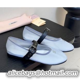 Lower Price Miu Miu Mesh Fabric Flat Ballerinas Grey 2025 5F373E 603156