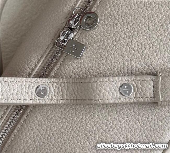 Top Grade Loro Piana LP Extra Pocket Pouch L19 in Grained Calfskin FAI8393 Light Grey 2025