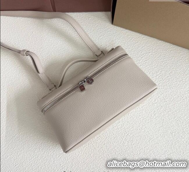 Top Grade Loro Piana LP Extra Pocket Pouch L19 in Grained Calfskin FAI8393 Light Grey 2025