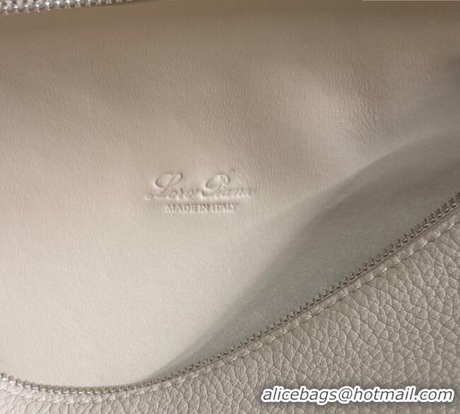 Top Grade Loro Piana LP Extra Pocket Pouch L19 in Grained Calfskin FAI8393 Light Grey 2025