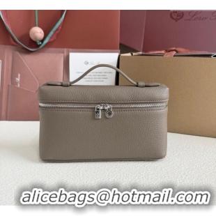 Good Taste Loro Piana LP Extra Pocket Pouch L19 in Grained Calfskin FAI8393 Taupe Grey 2025