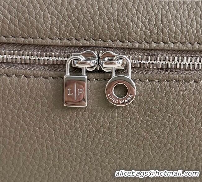 Good Taste Loro Piana LP Extra Pocket Pouch L19 in Grained Calfskin FAI8393 Taupe Grey 2025