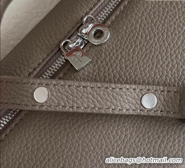 Good Taste Loro Piana LP Extra Pocket Pouch L19 in Grained Calfskin FAI8393 Taupe Grey 2025