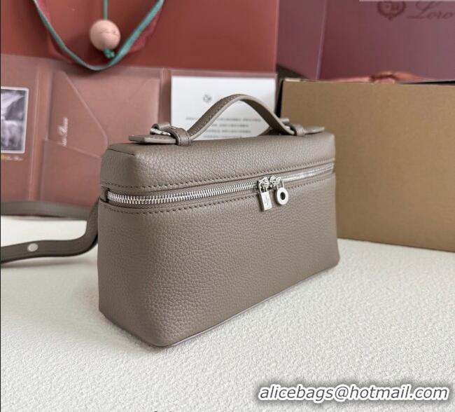Good Taste Loro Piana LP Extra Pocket Pouch L19 in Grained Calfskin FAI8393 Taupe Grey 2025