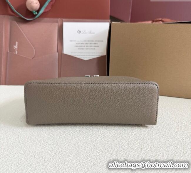 Good Taste Loro Piana LP Extra Pocket Pouch L19 in Grained Calfskin FAI8393 Taupe Grey 2025