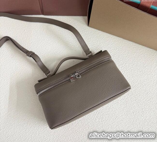 Good Taste Loro Piana LP Extra Pocket Pouch L19 in Grained Calfskin FAI8393 Taupe Grey 2025