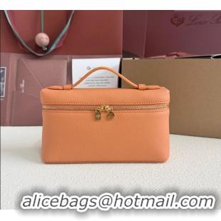 Good Product Loro Piana LP Extra Pocket Pouch L19 in Grained Calfskin FAI8393 Cinnamon Orange 2025