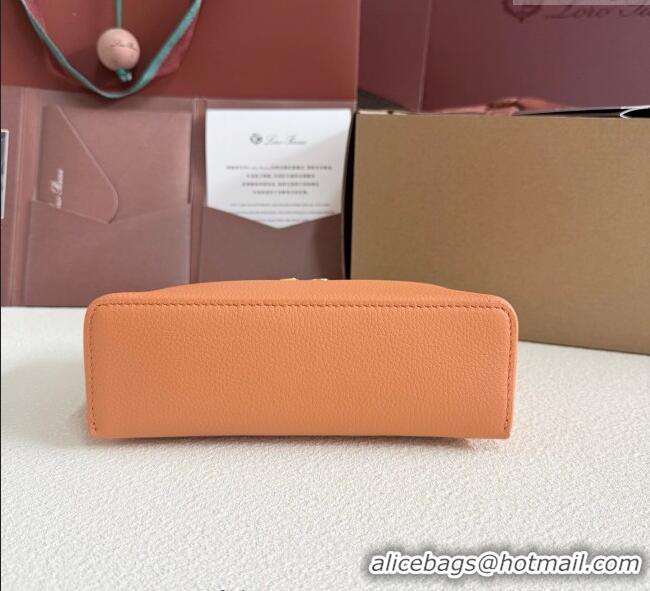 Good Product Loro Piana LP Extra Pocket Pouch L19 in Grained Calfskin FAI8393 Cinnamon Orange 2025