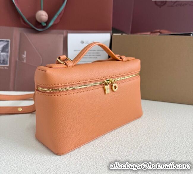 Good Product Loro Piana LP Extra Pocket Pouch L19 in Grained Calfskin FAI8393 Cinnamon Orange 2025
