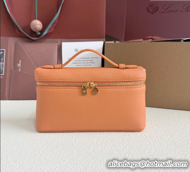 Good Product Loro Piana LP Extra Pocket Pouch L19 in Grained Calfskin FAI8393 Cinnamon Orange 2025