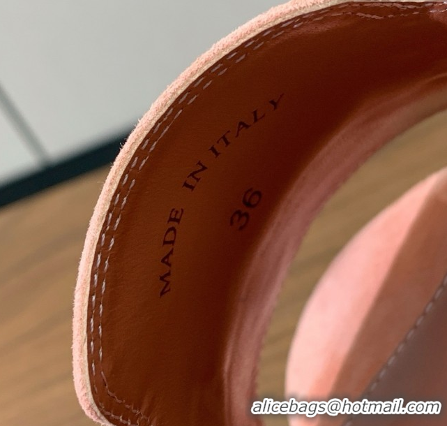 Cheap Price Loro Piana Summer Charms Sandal 5.5cm Heel in Suede LP62011 Pink