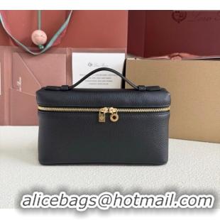 Trendy Design Loro Piana LP Extra Pocket Pouch L19 in Grained Calfskin FAI8393 Black/Gold 2025