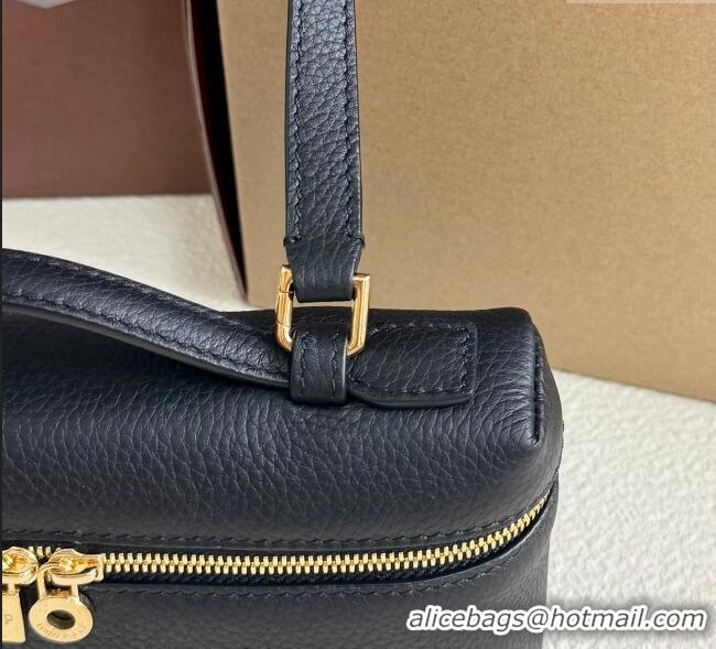 Trendy Design Loro Piana LP Extra Pocket Pouch L19 in Grained Calfskin FAI8393 Black/Gold 2025